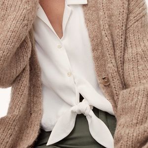 Aritzia Wilfred Free Tie Front Blouse White Tank
